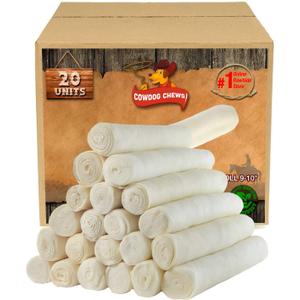 Cowdog Chews Retriever roll 9-10 inch All Natural Rawhide Product (20 Pack) EXP 07/03/2028