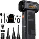 Compressed Air Duster, Electric Air Duster with Upgraded Powerful 40MM Brushless Motor, 4-Gear Cordless Mini Hand Blower with LED Light, 27.75Wh Rechargeable Turbofan for Keyboard, Car, Home, Outdoor