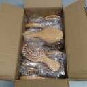12 Pack Mini Bamboo Hair Brush Bulk, Bulk Natural Wooden Paddle Brush Detangling-Brush Paddle Mini Wood Hairbrushes Wood Hairs Brushs for Women Men Party Favors (Oval)