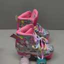 SULIFEEL Rainbow Unicorn Roller Skates for Girls Light up Wheels Kids Quad Skates with High Top Reflective TPU Leather Rainbow Unicorn (1.5)