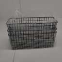 3 Pack Metal Wire Storage Baskets for Shelves, Pantry, Closet, Long Narrow Organizer Bin (Black, 16 x 6 x 6 In)