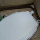 KOHLER 4636-RL-0 Cachet ReadyLatch Elongated Slow Close Toilet Seat, Soft Close Toilet Seat Quiet Lid, Contoured Grip-Tight Bumpers Installation Hardware, Apartment Essentials, White