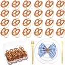 24pcs Pretzel Napkin Rings Oktoberfest Napkin Holder Metal for Pretzel Oktoberfest Party Table Decoration