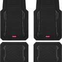 Rubbermaid Car Floor Mat, Heavy Duty All-Weather Car Mats Full Set with Dual-Tone Black Aluminum Inserts Universal Fit, Anti-Slip Backing, Trim-to-Fit for Most SUV, Sedan, Van