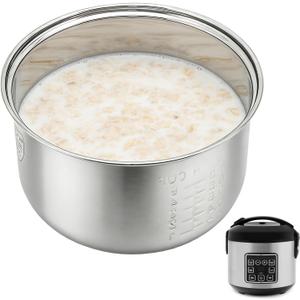 Stainless steel inner pot of rice cooker - compatible with aroma ARC-954SBD, ARC-914SBD, ARC-994SG, rice cooker replacement pot. (4-Cup (Uncooked))