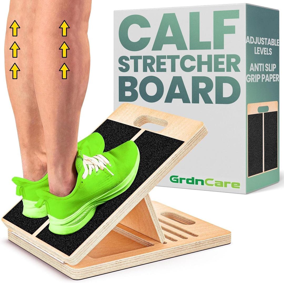 Calf Stretcher  Wooden Portable Slant Board for Calf Stretching  Adjustable Incline Board Physical Therapy Equipment with Reducing Injury Risk and Improving Foot, Leg & Ankle Mobility Calf Stretcher  Wooden Portable Slant Board for Calf Stretching  Adjustable Incline Board Physical Therapy Equipment with Reducing Injury Risk and Improving Foot, Leg & Ankle Mobility