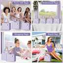 Paterr 6 Pack Personalized DIY Wedding Canvas Tote Bags for Women with Pom Poms DIY Blank Bridesmaid Bags for Mother Bridal