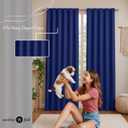 Native Fab Indigo Blue 100% Cotton Curtain Panels 54" W x 84" L, Light Filtering Window Panels for Bedroom, Living Room, Farmhouse Decor