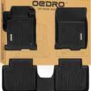 OEDRO Floor Mats Fit for Honda Accord Sedan 2017-2013, TPE All Weather Accord Floor Liners Includes 1st and 2nd Row Liners Set, Black