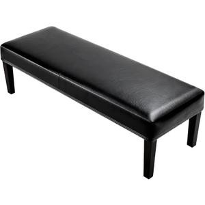 PU Leather Soft Stretch Dining Bench Cover, Removable Washable Protector for Gray Living Room, Bedroom, Kitchen Bench