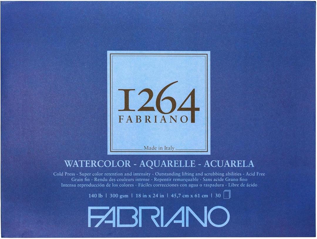 Fabriano 1264 Watercolor Pad, Bright White (18 x 24)