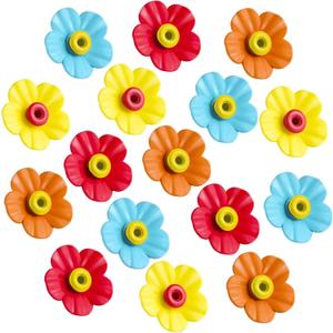 Patelai 16 Pieces Hummingbird Feeders Replacement Flowers, Feeding Ports Pet Bird Feeder Replacement Parts Bee Guards for Outdoors Hanging Hummingbird Feeder, Fit in 7 mm/ 0.28" Holes(Multicolor)