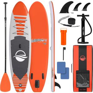 SereneLife Inflatable Stand Up Paddle Board with Premium SUP Accessories, Wide Stable Design, Non-Slip EVA Deck Pad for Youth and Adults (Orange) SereneLife Inflatable Stand Up Paddle Board with Premium SUP Accessories, Wide Stable Design, Non-Slip EVA Deck Pad for Youth and Adults (Orange)