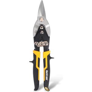 HURRICANE 10 Inch Aviation Tin Snips, Cr-Mo Aviation Snips for Cutting Metal Sheet, Heavy Duty Sheet Metal Cutter Shear, Straight Cut, High Leverage Aviation Snip, Up to 40% Labor Saving