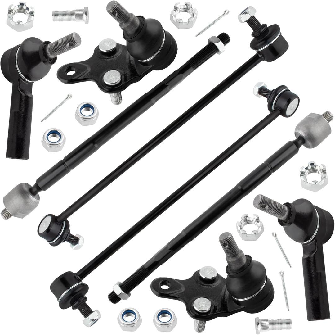 K90518 K90519 K9499 ES3306 EV301 Front Stabilizer Sway Bar Links Lower Ball Joints Inner & Outer Tie Rod Ends for Toyota Sienna 1998 1999 2000 2001 2002 2003, Pack of 8