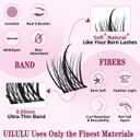 Natural Lash Clusters Kit with Spikes 10-18mm Mix D Curl DIY Extension Eye Natural Lashes False Wispy EyeLash Cluster with Bond & Seal, Glue Remover, Tweezers (U27 Lash Kit)