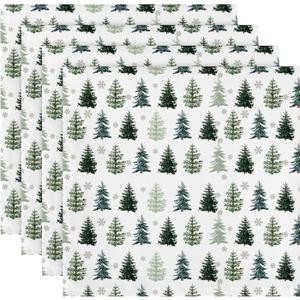 Christmas 18'' Napkins Set of 4, Christmas Tree Table Cloth Seasonal Winter Holiday Party Table Decorations (18" x 18" (Square))