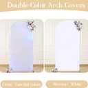 White and Silver Arch Backdrop Cover 7.2FT Wedding Arch Covers Stretchy Backdrop Birthday Party Colorful Arch Cover Spandex Balloon Banquet Graduation Bridal Baby Shower Photo Background Decoration