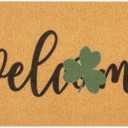 Mealah St. Patrick's Day-Welcome-Doormat-Front Door - Shamrock Outdoor- Entrance-Porch Home Spring-Decor Door-Mats 17x29 Inch