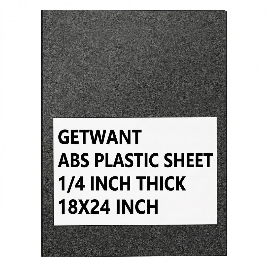ABS Plastic Sheet 6mm (1/4") Thick 18x24 Inch, Black Rigid ABS Board for Heavy Duty DIY Industrial Vacuum Forming Use