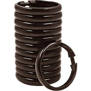 Qulable Shower Curtain Rings-12 Pack- Plastic Shower Curtain Hooks O-Shaped Rings Hook Glide Easily on Bathroom Shower Rod(Bronze)