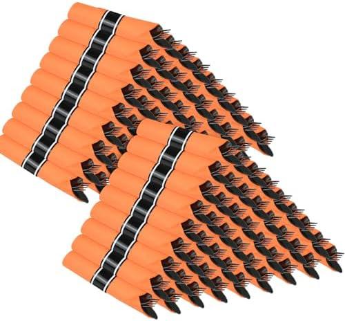 60Pack Black Plastic Silverware with Napkins, Rolled Orange Dinner Napkins with Cutlery, Pre Rolled Plastic Silverware, Wrapped Black Cutlery with Dinner Napkins for Thanksgiving