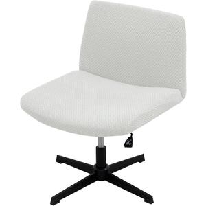 LiveGo Armless Office Desk Chair Slipcover - Modern Knitted Jacquard Task Chair Cover (Jade White)