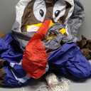 IHGYT Riding Turkey Inflatable Thanksgiving Day Costume Funny Blow up Cosplay Suit Adult Halloween Dress Up