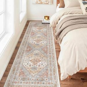 zesthome Washable Runner Rug 2.5x8 - Stain Resistant Entryway Rugs, Ultra-Thin Kitchen Rug, Anti Slip Backing Runner Rugs for Entrance Laundry Room Indoor Hallway (Orange,2.5'x8')