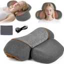 Gifts for Family, 3-in-1 Electric Neck Massager Pillow for Bed - Pillow Massage Neck Hump for Shoulder Pain, with Vibrating Heating and Traction Function