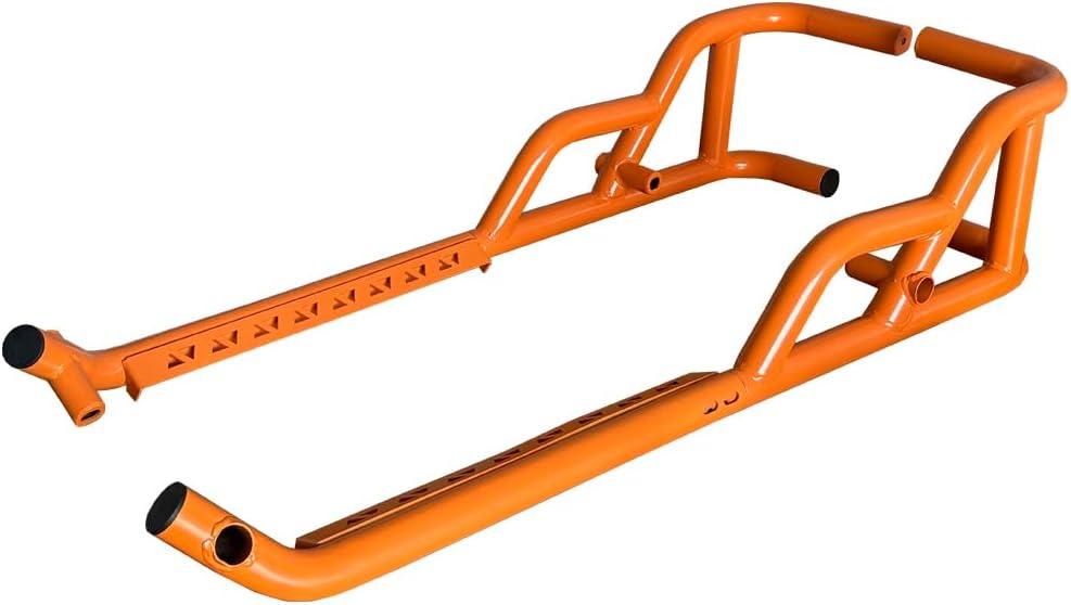 Heavy-Duty Rock Sliders Nerf Bars with Side Steps Compatible with 2018-2024Polaris Ranger XP 1000, Ranger 1000, 1000 EPS & 1000 Premium  Rugged Protection & Easy Access (Orange)