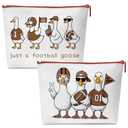 2 x TheClover 2-Pack Silly Goose Football Pouch Fun Canvas Bags for Makeup, Travel, & Everyday Storage, Perfect for Football Fans & Unique Goose Gifts