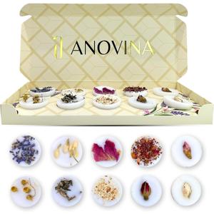 Anovina Wax Melts Gift Set Strong Scented Soy Wax Melt Natural Plant Based Candle Melts Highly Scented Valentines Day Gifts for Women, Wife, mom and Girlfriend