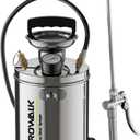 1.5 Gallon Stainless Steel Pump Sprayer with 20" All-Steel Wand & 4FT Reinforced Hose for Lawn Care, Weed Treatment & Pest Control, Includes Viton & EPDM Seals, Gloves