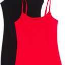 2 Pack Active Basic Women's Basics Cami Tank Top Large Black, Red