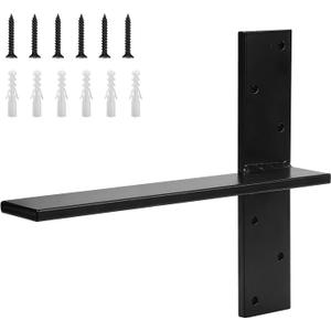 1 Pack Free Hanging T Shelf Bracket, Solid Heavy Duty Steel T Shelf Bracket with Screws, Floating Shelf Brackets, Granite Countertop Support Brackets,Powder Coated, DIY Projects (16 Inch)