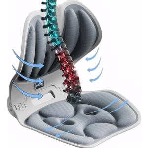 Lumbar Ergonomic Support for Office Chair Back Lumbar Support for Computer, Gaming Chair Back Cushion for Back Pain Relief Improve Posture,and Work from Home, Patented (Gray)