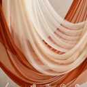 Ling's moment Large Arch Flowers & 3 Drapes, Burnt Orange & Terracotta