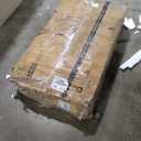 GarveeHome Multifunctional Wooden Dresser for Bedroom, 43.3 in H 2 Door Wardrobe Armoire Closet with 4 Drawers and Hanging Rod, Low Storage Cabinet for Hanging Cloth, White and Brown