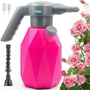 SideKing 0.5 Gallon Electric Spray Bottle Plant Mister for Indoor/Outdoor Plants, 2L Automatic Watering Can Rechargeable Battery Powered Sprayer with Adjustable Spout for Garden, Fertilizing, Cleaning Red