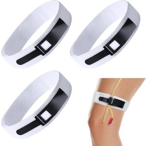 Foley Catheter Leg Strap, Non-Slip Adjustable Band, Catheter Holder for Secure Drainage, Soft-Touch Fabric Comfort 3-Pack, 23.6" x 1.6" Durable (Pure-White)
