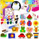 2 x YOFUN Paint Your Own Wooden Magnet - Wood Painting Craft Kit and Art Set for Kids, Art and Craft Supplies Party Favors for Boys Girls Age 4 5 6 7 8, Easter Crafts & Basket Stuffers (Large)