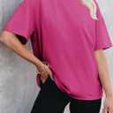 EVALESS Womens Fashion Summer Tops 2025 Crewneck Short Sleeve T Shirts (M)