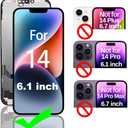 Fixerman for iPhone 14 Screen Replacement 6.1 inch, 3D Touch LCD Display Digitizer Assembly with Repair Tools,Compatible with Model A2649, A2881, A2884, A2883, A2882
