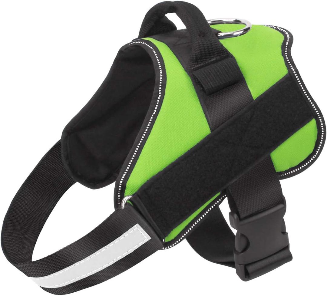 Bolux Dog Harness, No-Pull Reflective Dog Vest, Breathable Adjustable Pet Harness with Handle for Outdoor Walking - No More Pulling, Tugging or Choking M, Pack of 1, Green 