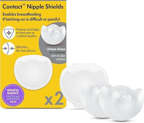 Medela Contact Nipple Shields, Medium 20mm, Food Grade Silicone | for Latching Difficulties During Breastfeeding, Flat or Inverted Nipples