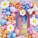 ALL-IN-1 Blue Balloon Arch Kit with BONUS Bone & Daisy Balloons for Birthday Decoration Girl - Pastel Balloons Garland for Blue Party Decorations & Party Supplies - Puppy Party Decorations (Blue, Purple, Pink, Orange)