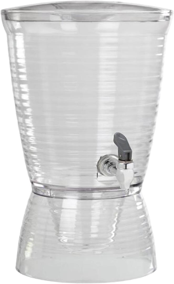 Water Jug 2.7 Gallon with Detachable Base Easy to Fill Beverage Dispenser, Clear 