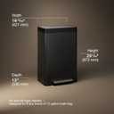Kohler 20940-BST 13-Gallon Stainless Steel Step Trash Can, Black Stainless Steel, Hands-Free Pedal, Quiet-Close Lid, Fingerprint-Resistant, Durable, K-20940-BST