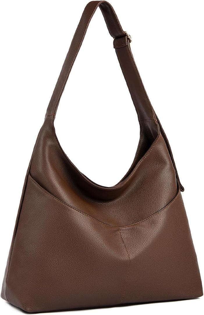 MYHOZEE Hobo Bags for Women: Large Slouchy Shoulder Bag Vegan Leather Adjustable Crossbody Tote Purse for Work Travel Daily | Soft Vegan Leather, Adjustable Strap, Zipper Closure, Front Pockets, Cross Body/Shoulder, Fits A4 15in laptop